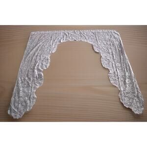 JCP Home Shari Mauve Pink Lace Floral Curtain Swag Valance Set 82"W x 72"L